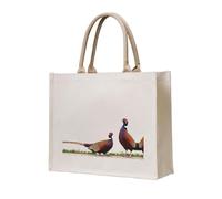 WZYCWB A pair of pheasants Printed three-dimensional canvas tote bag suitable for travel, work, fitness, camping and beach carrying