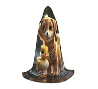 WZYCWB A tiny yellow duckling Printed Small Hooded Cape, Holiday Party Costume, Carnival Party Prop, Sizes S/M/L