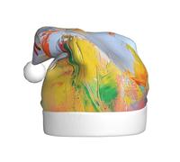WZYCWB Abstract lily Printed Santa Hats - Perfect for Christmas Eve, New Year's Eve, and Holiday Parties