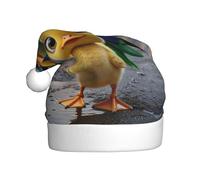 WZYCWB adorable yellow duckling Printed Santa hat, festive New Year's decorative hat, suitable for adults and children at Christmas parties.