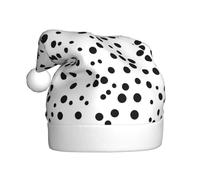 WZYCWB Adult New Year Santa Hat, Black And White Polka Dot Plush Santa Hat, 15.7 Inch Tall, Christmas New Year Party Unisex Decorative Hat