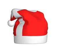 WZYCWB Adult New Year Santa Hat, Denmark Danish Flag Plush Santa Hat, 15.7 Inch Tall, Christmas New Year Party Unisex Decorative Hat