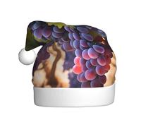 WZYCWB Adult New Year Santa Hat, Desert Grapes Plush Santa Hat, 15.7 Inch Tall, Christmas New Year Party Unisex Decorative Hat