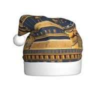 WZYCWB Adult New Year Santa Hat, Egyptian Pharaonic Frescoes Plush Santa Hat, 15.7 Inch Tall, Christmas New Year Party Unisex Decorative Hat