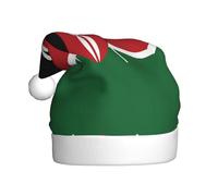 WZYCWB Adult New Year Santa Hat, Flag of Kenya Plush Santa Hat, 15.7 Inch Tall, Christmas New Year Party Unisex Decorative Hat