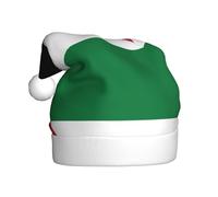 WZYCWB Adult New Year Santa Hat, Flag of the State of Palestine Plush Santa Hat, 15.7 Inch Tall, Christmas New Year Party Unisex Decorative Hat