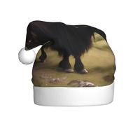 WZYCWB Adult New Year Santa Hat, Mighty Highland Yak Plush Santa Hat, 15.7 Inch Tall, Christmas New Year Party Unisex Decorative Hat