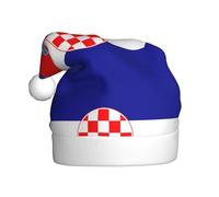 WZYCWB Adult New Year Santa Hat, Republic of Croatia flag Plush Santa Hat, 15.7 Inch Tall, Christmas New Year Party Unisex Decorative Hat