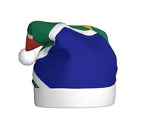 WZYCWB Adult New Year Santa Hat, South African flag Plush Santa Hat, 15.7 Inch Tall, Christmas New Year Party Unisex Decorative Hat