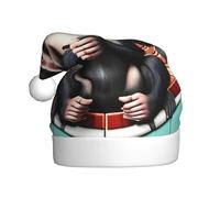 WZYCWB Adult New Year Santa Hat, The silent monkey Plush Santa Hat, 15.7 Inch Tall, Christmas New Year Party Unisex Decorative Hat