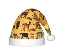 WZYCWB African grassland animals Patterned Christmas Hats for Kids, Cute Pointed Hats, Christmas Party Decorations and Gifts for Family Gatherings