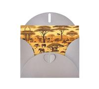WZYCWB African grassland animals Patterned Gray Holiday Card (6x4) with Envelope. Suitable for birthdays, weddings, and condolences.