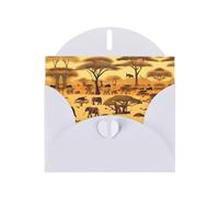 WZYCWB African grassland animals Patterned White Holiday Card (6x4) with Envelope. Suitable for birthdays, weddings, and condolences.