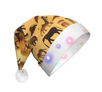 WZYCWB African grassland animals Printed Santa hat with LED lights, perfect for Christmas parties, stage performances, and holiday parties.