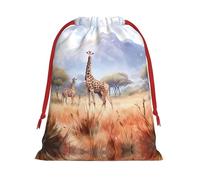 WZYCWB African Savanna Giraffe L Printed Gift Bags - Perfect for Weddings, Christmas, and Holidays - S/M/L