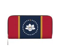 WZYCWB African Savanna Giraffe Leather clutch bags zipper wallets and card holders are perfect for travel or daily use, Mississippi State Flag, One Size