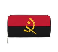 WZYCWB African Savanna Giraffe Leather clutch bags zipper wallets and card holders are perfect for travel or daily use, Angola Flag, One Size
