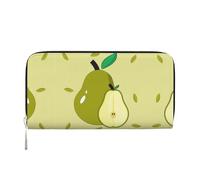 WZYCWB African Savanna Giraffe Leather clutch bags zipper wallets and card holders are perfect for travel or daily use, Cartoon Pear, One Size