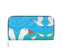 WZYCWB African Savanna Giraffe Leather clutch bags zipper wallets and card holders are perfect for travel or daily use, Happy White Goose, One Size