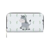 WZYCWB African Savanna Giraffe Leather clutch bags zipper wallets and card holders are perfect for travel or daily use, Smiling Donkey, One Size