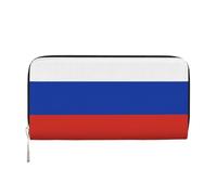 WZYCWB African Savanna Giraffe Leather clutch bags zipper wallets and card holders are perfect for travel or daily use, Russian Flag, One Size