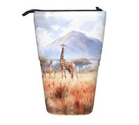 WZYCWB African Savanna Giraffe Printed Retractable Pen Holder for Dorm or Office use.