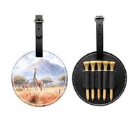 WZYCWB African Savanna Giraffe Special Printed Golf tee Storage Bag - Portable Hanging Buckle Design