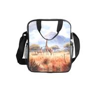 WZYCWB African Savanna Giraffe Transparent Shoulder Bag Lunch Handbag with Zipper and Shoulder Strap for Women Men Work Shopping