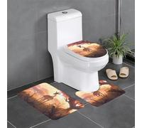 WZYCWB African savannah giraffe calf Bathroom non-slip mat set bedroom floor mat bathtub home decoration plush rug