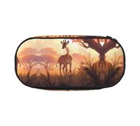 WZYCWB African Savannah Giraffe Calf Large Capacity Pencil Bag - Multifunctional Storage Box, Portable and Durable Pencil Bag for Office and School Supplies