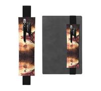 WZYCWB African Savannah Giraffe Calf Printed Large-Capacity PVC Pen Holder + Creative Diary Pen Bag Set with Elastic Band Anti-Slip Design