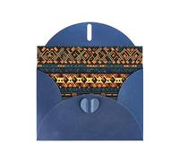 WZYCWB African Tribal Ethnic Texture Patterned Blue Holiday Card (6x4) with Envelope. Suitable for birthdays, weddings, and condolences.