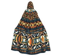 WZYCWB African Tribal Ethnic Texture Patterned Hooded Cape - Ideal Costume for Carnival/Festival Party Cosplay