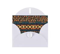 WZYCWB African Tribal Ethnic Texture Patterned White Holiday Card (6x4) with Envelope. Suitable for birthdays, weddings, and condolences.