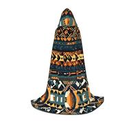 WZYCWB African Tribal Ethnic Texture Print M Hooded Cape | Cosplay Costume, Halloween Anime Party Prop