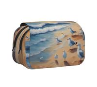 WZYCWB airborne seagulls Patterned Portable Pencil Case ideal for organizing pens in the office or storing makeup brushes
