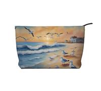 WZYCWB Airborne Seagulls Printed Cosmetic Storage Bag, Perfect for Business Trips and Travel.