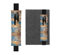 WZYCWB Airborne Seagulls Printed Large-Capacity PVC Pen Holder + Creative Diary Pen Bag Set with Elastic Band Anti-Slip Design