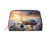 WZYCWB Airplanes are Soaring Printed Leather Cosmetic Bag - Stylish and Portable Cosmetic Storage Bag