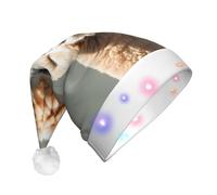 WZYCWB Alpaca avatar Adult Santa Hats, Plush New Year Christmas Party Gifts, Unisex New Year LED Light Santa Hats