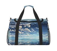 WZYCWB Alpaca avatar Handheld travel bag weekend bag fitness yoga bag suitable for fitness and other scenarios, White Clouds Over The Sea, One Size