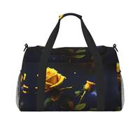 WZYCWB Alpaca avatar Handheld travel bag weekend bag fitness yoga bag suitable for fitness and other scenarios, Yellow Roses Starry Night, One Size