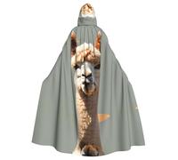 WZYCWB Alpaca avatar Patterned ball cape, adult extended wizard robe, masquerade costume, carnival theme party dress