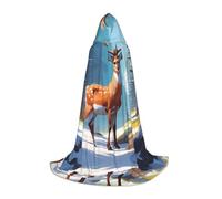 WZYCWB Alpine Deer Sketch S Patterned Hooded Cape Cosplay Costume - Holiday Party Costume Props