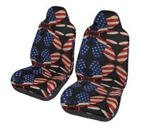 WZYCWB American Eagle and Flag Car Seat Protectors (2 Pack), Auto Seat Covers Guard Sedan, SUV, Truck, Van, Bus & Ferry Seats