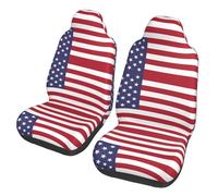WZYCWB American flag Car Seat Protectors (2 Pack), Auto Seat Covers Guard Sedan, SUV, Truck, Van, Bus & Ferry Seats