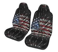 WZYCWB American Flag Firework Car Seat Protectors (2 Pack), Auto Seat Covers Guard Sedan, SUV, Truck, Van, Bus & Ferry Seats