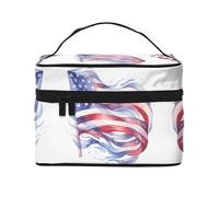 WZYCWB American flag Large cosmetic bag for women, portable large capacity cosmetic bag, travel cosmetic bag storage bag for girls, Black, One Size, Black, One Size