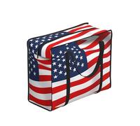 WZYCWB American Flag Patriotic Storage Bag, Unisex, Polyester, Zippered, 53 x 40 x 23 cm, Foldable Lightweight Large Capacity