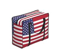 WZYCWB American Flag Portable Shopping Storage Tote Bag for Adults, One Size, Polyester, Zippered, 53 x 40 x 23 cm, Foldable Lightweight Large Capacity